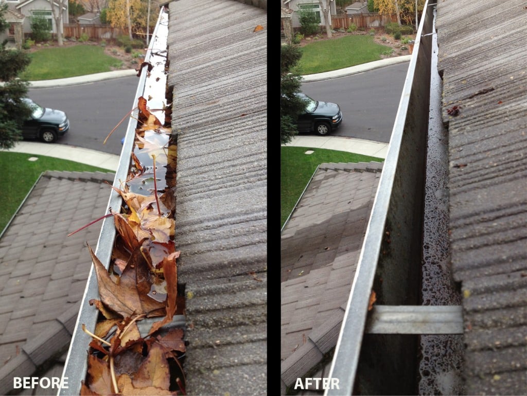Clogged Gutter Cleaning